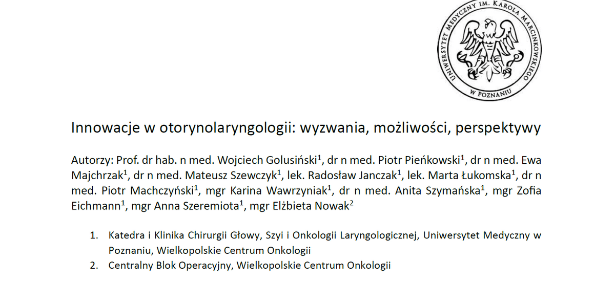 Innowacje w otolaryngologii