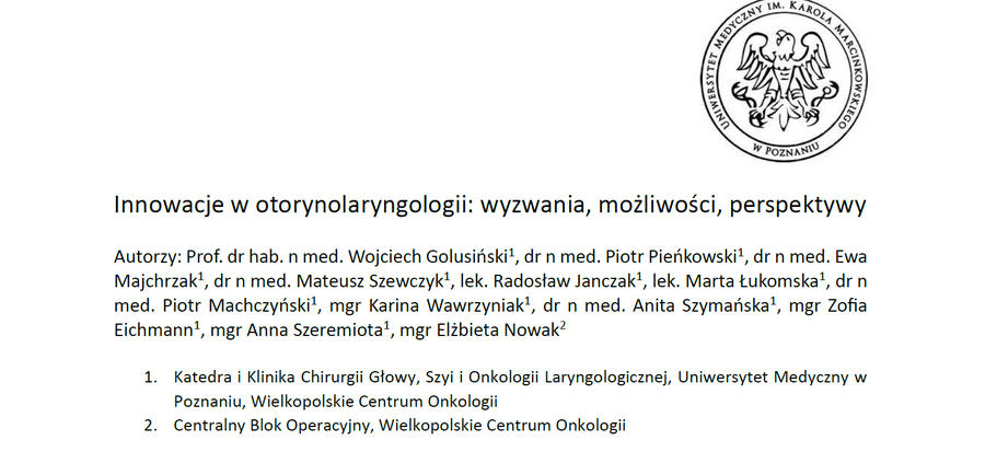 Innowacje w otolaryngologii